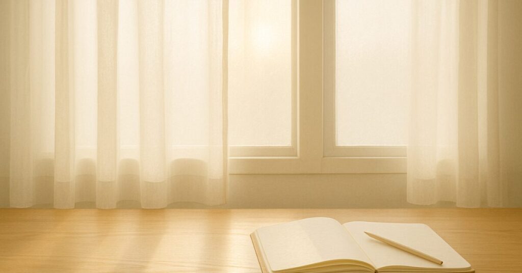 優しい陽射しとノートとペン